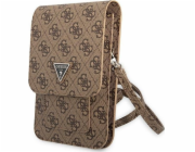 Guess PU 4G Triangle Logo Phone Bag Brown Nové