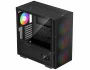 DEEPCOOL skříň CH560 Digital / MidT/ 3x140 a 120mm ARGB fan / USB 3.0 / USB-C/ tvrzené sklo / digitální displej / černá