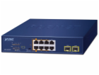 Planet PoE switch 8x1Gb + 2xSFP 1Gb, PoE 180W, 2x 802.3bt...