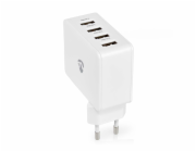 Nedis WCHAU481AWT - Síťová nabíječka | 4.8 A | 4 výstupy | USB-A | Bílá barva
