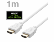 DELTACO Kábel HDMI 2.1 M/M 1m, 8K Ultra High, biel