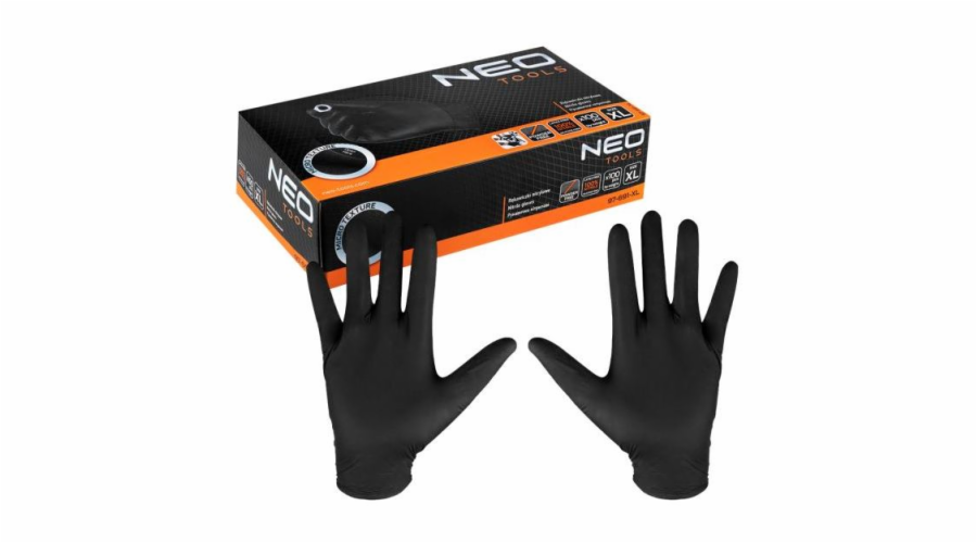 NEO 97-691-XL Nitrilové rukavice, černé, XL 100ks