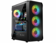 Logic Concept PORTOS ARGB AT-PORTOS-10-0000000-0002 LOGIC PC skříň Portos ARGB MIDI 1x USB 3.0, 2x USB 2.0 + audio, černá, bez zdroje