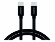 Swissten datový kabel USB-C / USB-C s textilním opletem, 2,0 M Černý