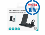 DELTACO QI-1036, Bezdrôtová QI nabíjačka, čierna