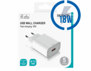 DELTACO USB-AC182, 1x USB A, Nabíjačka, biela