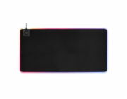 DELTACO Hráčska podložka, 119x59cm, RGB, Qi