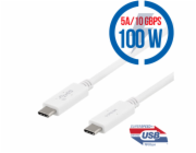 DELTACO USBC-1407M, Kábel USB-C/USB-C, 100W, 1m