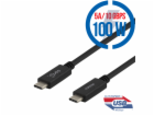DELTACO USBC-1402M, Kábel USB-C/USB-C, 100W, 1m
