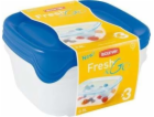 Sada potravinových dóz FRESH&amp;GO 3x0,8l modrá