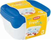 Sada potravinových dóz FRESH&amp;GO 3x0,8l modrá