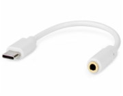 NEDIS USB 2.0 adaptér/ USB-C zástrčka - 3,5 mm zásuvka/ kulatý/ bílý/ blistr/ 10 cm