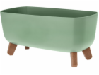 Květináč na nožkách 39x19,5x22 cm zelený KO-Y89300080zele