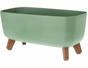 Květináč na nožkách 39x19,5x22 cm zelený KO-Y89300080zele