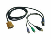 Kabel pro připojení přepínače KVM (řada B020,B022), HD15+PS2+USB-A/HD15 (Samec/Samec), 1.83m