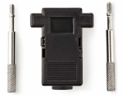 NEDIS D-SUB Hood/ D-SUB 9 Pinový/ neutrální/ poniklovaný/ PVC/ černý/ blistr