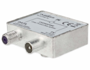 NEDIS satelitní anténní adaptér/ zásuvka F/ zástrčka IEC (Koax)/ zásuvka IEC (Koax)/ poniklovaný/ 75 Ohm/ Kov/ BOX