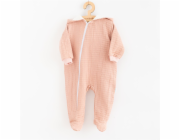Kojenecký mušelínový overal s kapucí New Baby Comfort clothes růžová Vel.80 (9-12m)