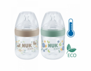 Kojenecká láhev na učení NUK for Nature s kontrolou teploty S zelená