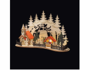 Solight LED vánoční městečko s kostelem, 30x19cm, 2x AAA - 1V250