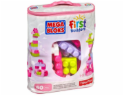 Mega Bloks First Builders - Růžová taška 60 kusů (DCH54)