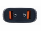 Nabíječka do auta Gembird 2X USB, QC 3.0, 36W, ČERNÁ