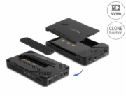 Delock Externí pouzdro USB Type-C pro 1 x SSD M.2 NVMe + 1 x SATA SSD / HDD 2.5” s funkcí klonování
