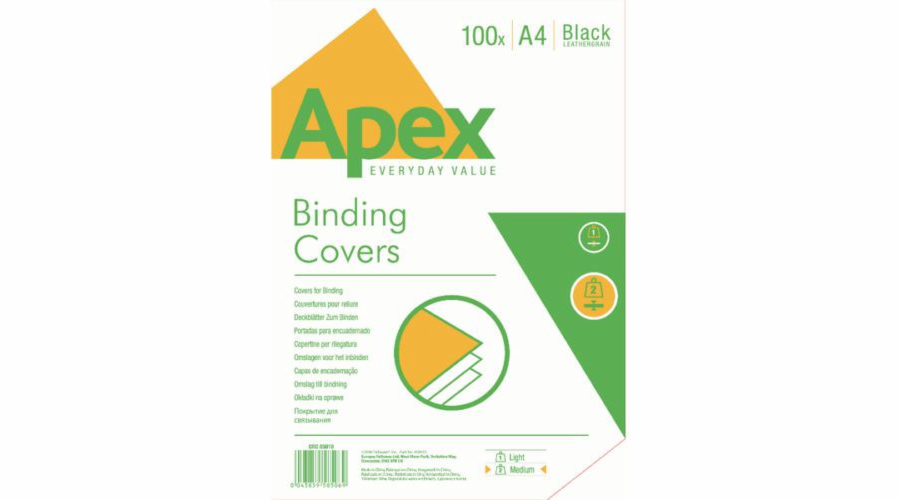 Fellowes APEX - koženkové obaly Medium A4 černé, 100 ks (6501001)