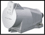 Polam NakLo Pevná patice 32A 3P+Z IP44 kovová 380V kulaté kolíky 2143-126