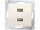 Kontakt-Simon Charger 2xUSB 2.1A 5V/DC krémová (DC2USB.01...