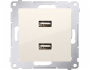 Kontakt-Simon Charger 2xUSB 2.1A 5V/DC krémová (DC2USB.01/41)