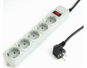 Gembird přepěťová ochrana napájecí lišta 5 zásuvek 1,8 m bílá (SPG3-B-6C)