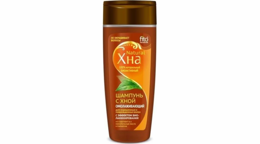 Fitocosmetics Omlazující šampon s hennou s biolaminačním účinkem pro barvené a poškozené vlasy 270ml