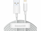 Baseus BASEUS WISDOM 2-PACK LIGHTNING 150CM/2,4A BÍLÝ USB...