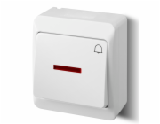 Elektro-Plast Hermes přisazený vypínač, bíle podsvícený zvonek (0347-02)