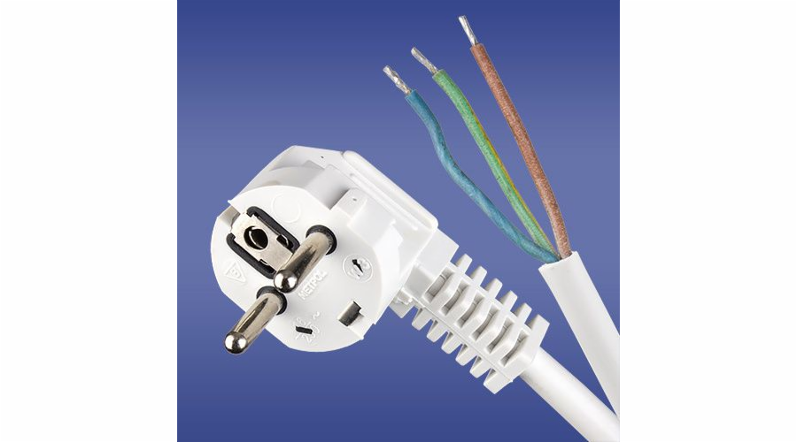 Elektro-Plast Propojovací kabel s úhlovou zástrčkou, bílý, 3 x 1 mm, 5 m (51.929)