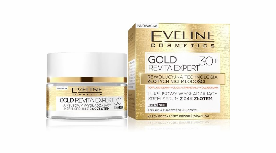 Eveline Gold Revita Expert 30+ Vyhlazující krém-sérum na den a noc 50ml