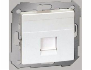 Kontakt-Simon Simon 82 Jednoduchý kryt počítačové zásuvky RJ45, plochý, s adaptérem a bílou závěrkou (TSI-82005-30)