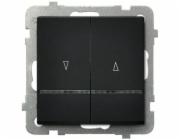 Ospel Shutter spínač Sonata 10AX 2200W s podsvícením černá metalíza (LP-7RS/m/33)