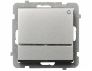 Ospel světelný spínač Sonata 10AX IP20 s matně stříbrným podsvícením (LP-5RS/m/38)