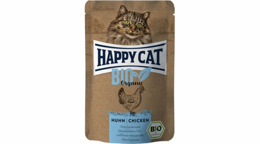 Happy Cat Bio Bio, vlhké krmivo pro dospělé kočky, kuřecí maso, 85g, sáček