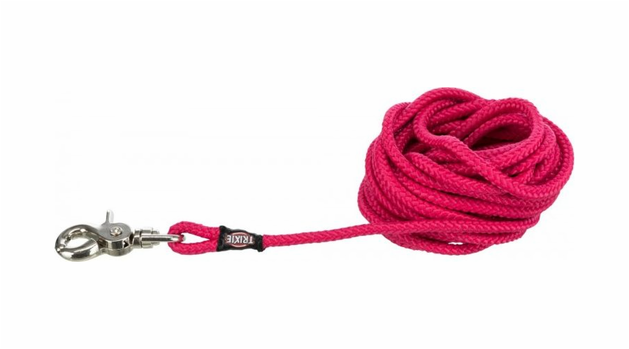 Trixie Výcvikové vodítko, pro psy, fuchsie, kulaté, pletené lano, S–L: 5 m/o 6 mm, s aretací