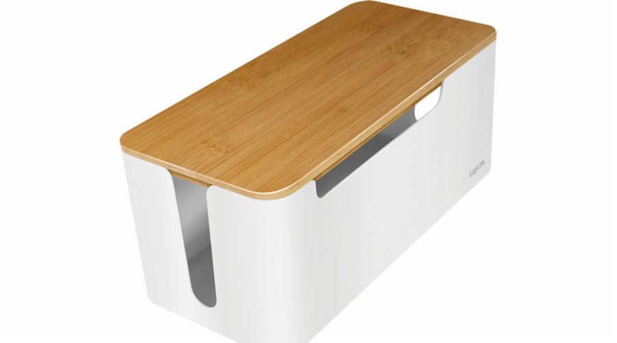 Organizér LogiLink Management Cable Box Bamboo-Deckel 320 x 140 x 130 mm LogiLink White