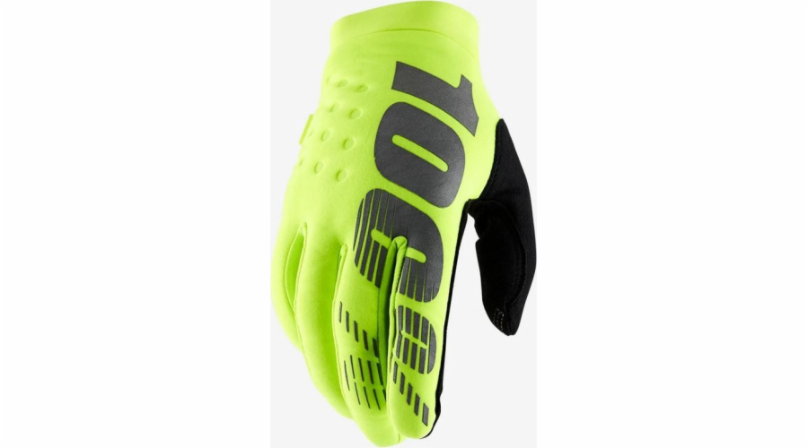 100% rukavice 100% BRISKER Youth Glove fluo žlutá vel. M (délka ruky 149-159 mm) (DWZ)
