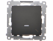 Kontakt-Simon Simon 54 Schodišťový spínač s LED podsvícením (modul) 16AX 250V šroubové svorky matná černá DW6AL.01/49