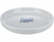 Miska Trixie, pro kočky, šedá, keramická, 0,6l/13cm, plochá a široká verze