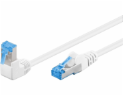 Goobay GOOBAY Patchcord S/FTP Kat. 6A Rovná / Úhlová 90 Bílá 0,25m