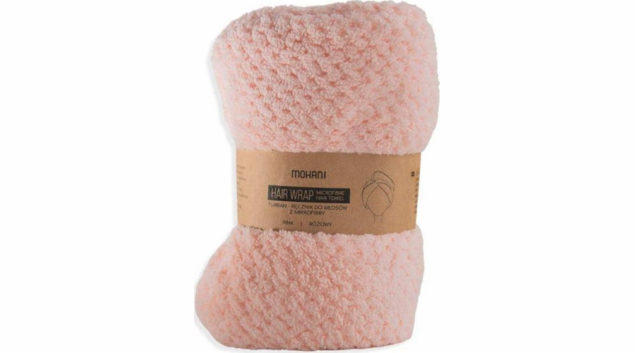 Mohani MOHANI_Hair Wrap ručník do vlasů s turbanem z mikrovlákna Růžový