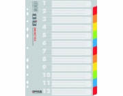 Kancelářské produkty Kartonové přepážky A4 12 karet smíšených barev (21071221-99)