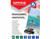Kancelářské produkty KANCELÁŘSKÉ PRODUKTY laminovací fólie, A6, 2x125 mikronů, lesklá, 100 ks, transparentní